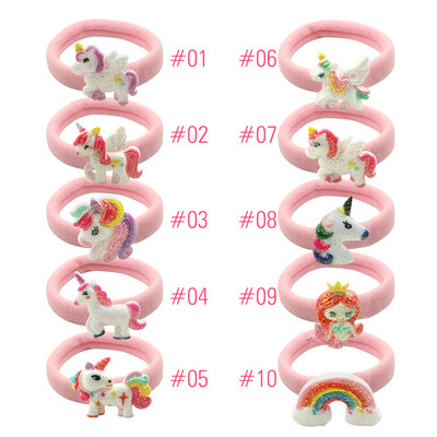 10 kom/lot Svjetlucavi dodaci za jednoroga Ukosnice Elastične gumice za kosu Igla za djevojčice Šljokice Ukosnice Držač za konjski rep Najlonsko uže