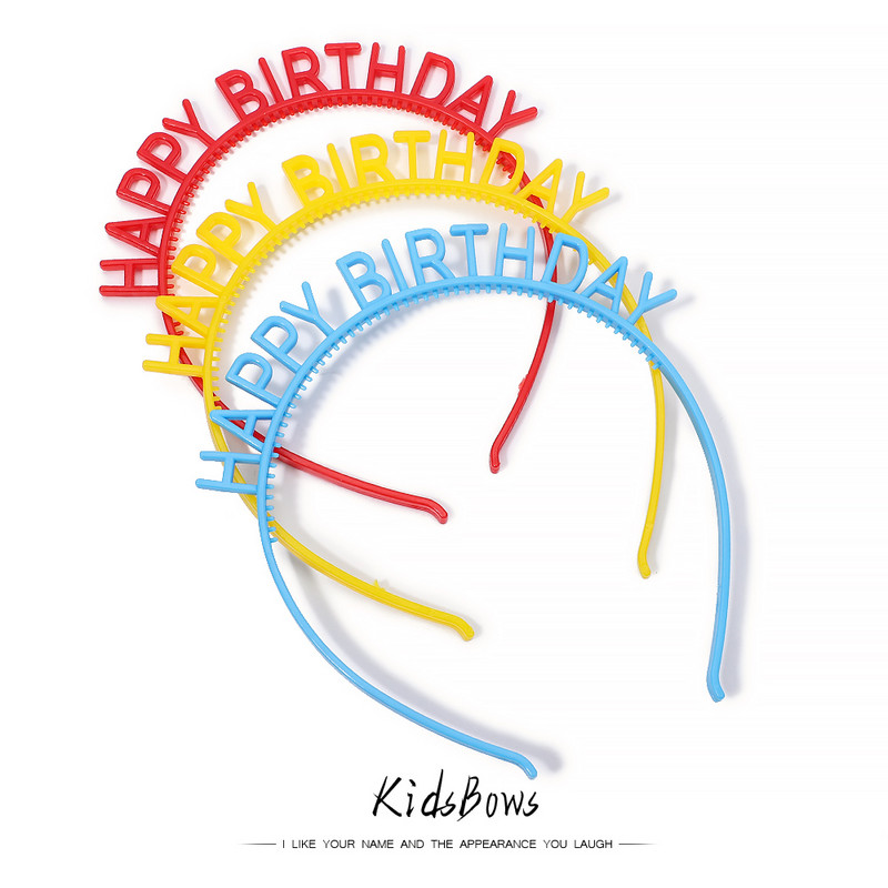 5 kom/lot Sretan rođendan Plastične trake za kosu Trake za kosu za djevojčice Sretan rođendan Trake za glavu Party Favor Ukrasi za kosu Pokrivala za glavu Veleprodaja