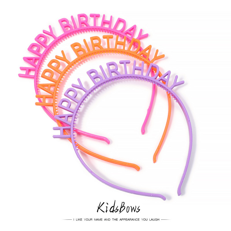 5 kom/lot Sretan rođendan Plastične trake za kosu Trake za kosu za djevojčice Sretan rođendan Trake za glavu Party Favor Ukrasi za kosu Pokrivala za glavu Veleprodaja