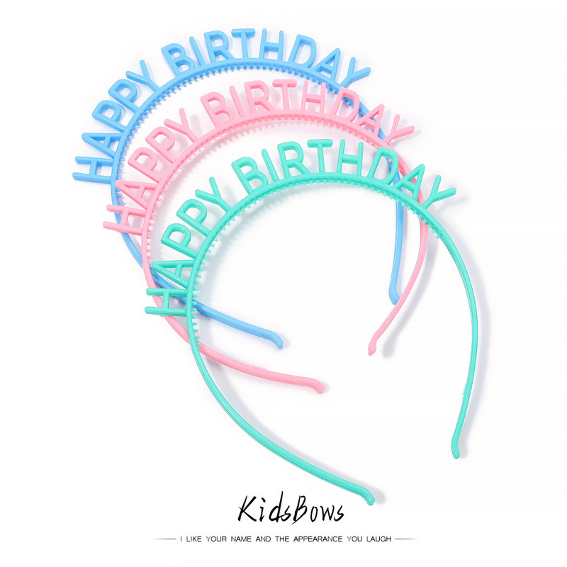 5 kom/lot Sretan rođendan Plastične trake za kosu Trake za kosu za djevojčice Sretan rođendan Trake za glavu Party Favor Ukrasi za kosu Pokrivala za glavu Veleprodaja