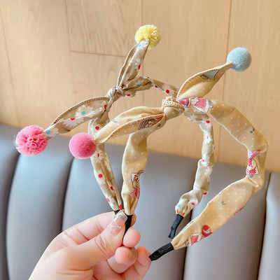 2022 Új Gyermekek Aranyos Színek Virágos hajgolyó Hajpántok Fejfedők Kislányoknak Szép hajpántok Fejpántok Gyerekeknek Hajkiegészítők