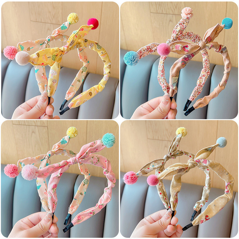 2022 Új Gyermekek Aranyos Színek Virágos hajgolyó Hajpántok Fejfedők Kislányoknak Szép hajpántok Fejpántok Gyerekeknek Hajkiegészítők