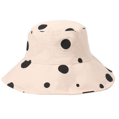 2XPC Șapcă de pescar din bumbac cu buline de epocă, cu boruri largi, pentru femei