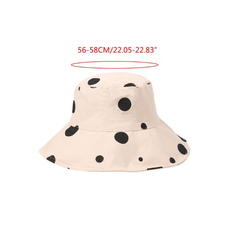 2XPC Șapcă de pescar din bumbac cu buline de epocă, cu boruri largi, pentru femei