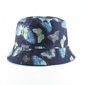 New Fashion Vintage Butterfly Print Pălării de găleată pentru femei Panama Vară Pălărie de pescuit reversibilă Hip Hop Bucket Cap Chapeau Femme