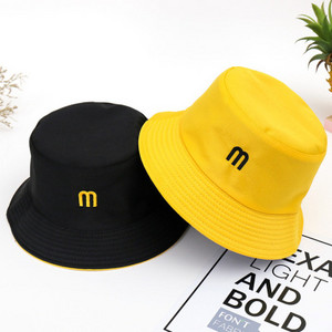 Obojstranné nosenie, výšivka M, panamský klobúk, muži, ženy, letná čiapka, hip hop, plážová čiapka, ženy, outdoorová čiapka, rybársky klobúk