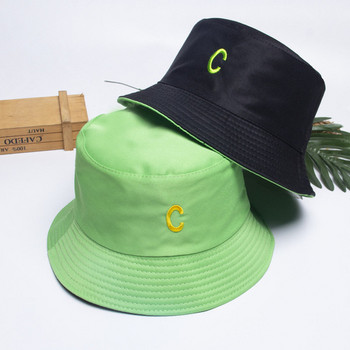 Двустранно носене, бродерия M, шапка с панама, мъже, жени, лятна шапка с кофа, хип-хоп, плажна дамска шапка на открито, рибарска шапка