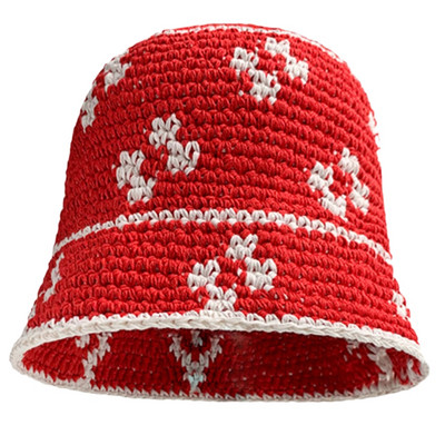 Decor floricol Pălărie cu găleată de vară cu boruri late Pălării de pescar cu flori croșetate pentru femei Pălării prietenoase cu pielea șapcă cu bor mare