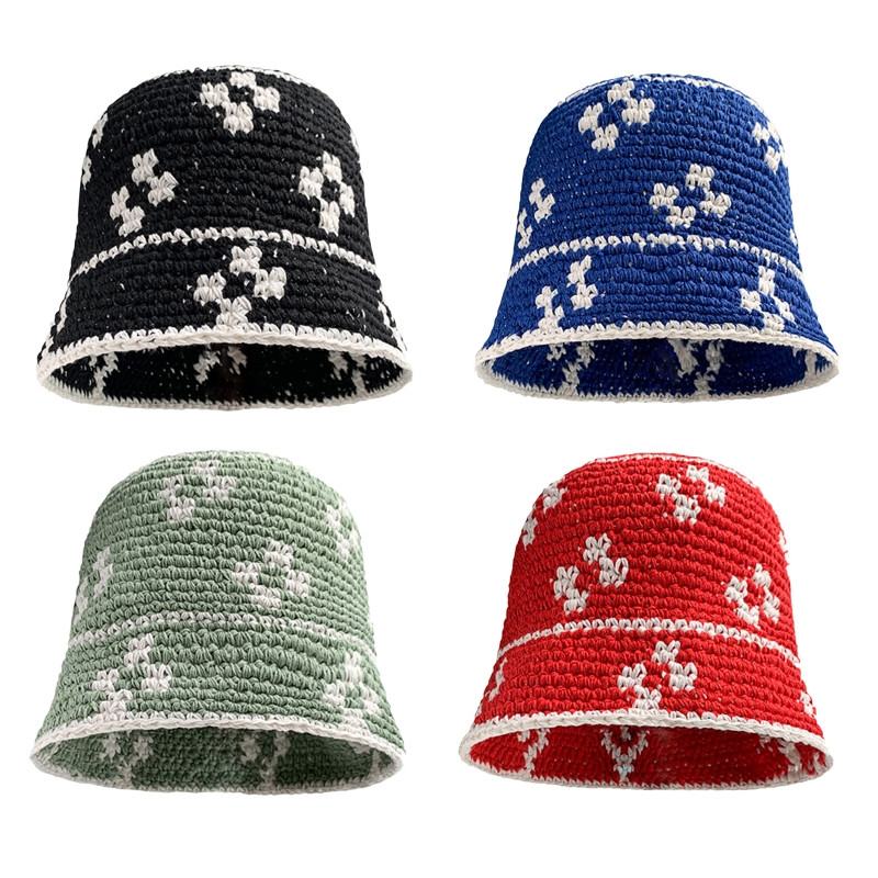 Decor floricol Pălărie cu găleată de vară cu boruri late Pălării de pescar cu flori croșetate pentru femei Pălării prietenoase cu pielea șapcă cu bor mare