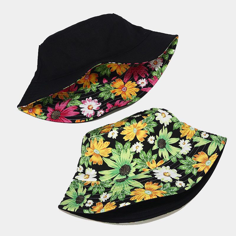 Pălărie de pescar cu două fețe cu model de flori în ediție limitată, pentru femeie, toamnă, în aer liber, cu protecție solară, pălărie de soare, pălărie pentru petrecere a timpului liber.