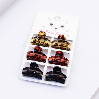 2021, novo 6kom/kartica, dječja kandža za kosu za djevojčice Leopard prozirne srednje kopče za kosu Dodaci Prekrasni alati za frizuru