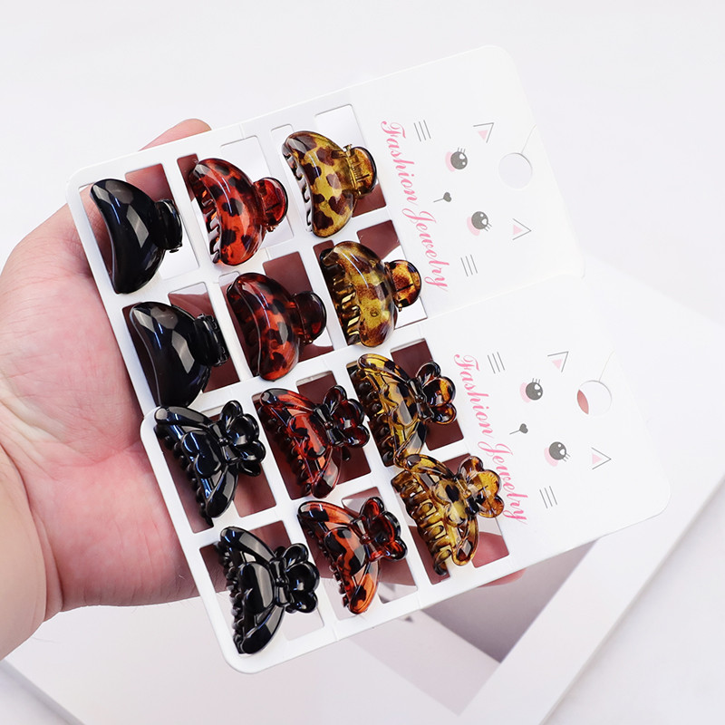 2021, novo 6kom/kartica, dječja kandža za kosu za djevojčice Leopard prozirne srednje kopče za kosu Dodaci Prekrasni alati za frizuru