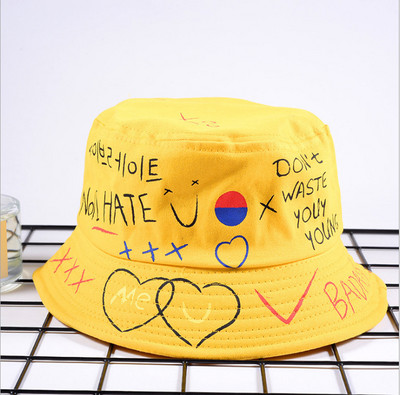 Cool modna noćna kapa Modni šešir Graffiti Hip Hop Bucket šešir Unisex ribarski šešir Waway korejski uniseks šešir za par Pokloni