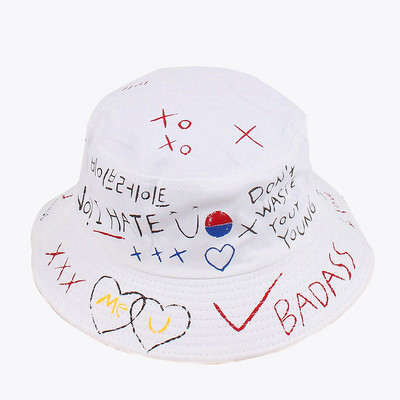 Cool modna noćna kapa Modni šešir Graffiti Hip Hop Bucket šešir Unisex ribarski šešir Waway korejski uniseks šešir za par Pokloni