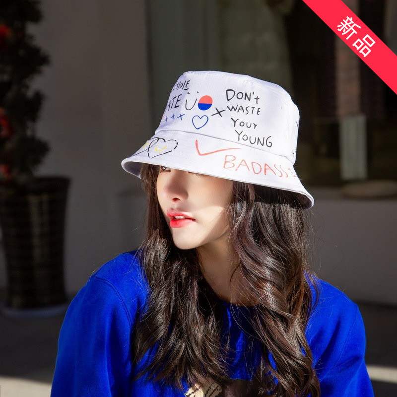 Cool modna noćna kapa Modni šešir Graffiti Hip Hop Bucket šešir Unisex ribarski šešir Waway korejski uniseks šešir za par Pokloni