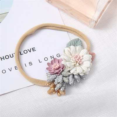 Európai és amerikai gyerek haj kiegészítők kis friss gyöngyvirágos fejdísz baba nylon fejpánt