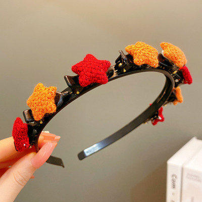 Little Girls Cute Star Love Pinta plaukų juosta vaikams Geometrinė plaukų lanko galvos juosta Spalvinga plaukų juosta Vaikų plaukų aksesuarai