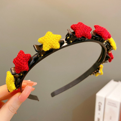 Little Girls Cute Star Love Pinta plaukų juosta vaikams Geometrinė plaukų lanko galvos juosta Spalvinga plaukų juosta Vaikų plaukų aksesuarai