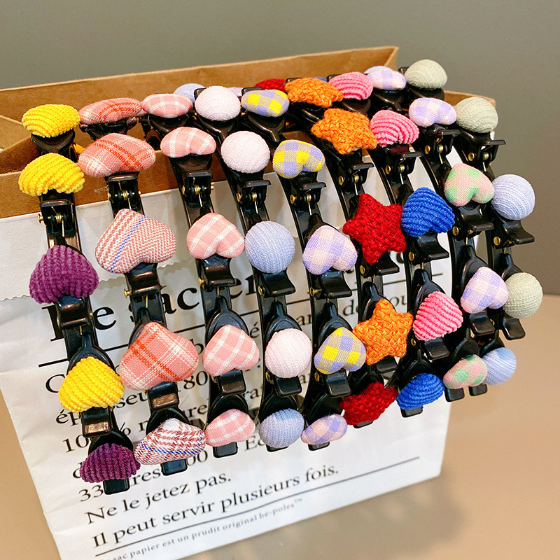 Little Girls Cute Star Love Pinta plaukų juosta vaikams Geometrinė plaukų lanko galvos juosta Spalvinga plaukų juosta Vaikų plaukų aksesuarai