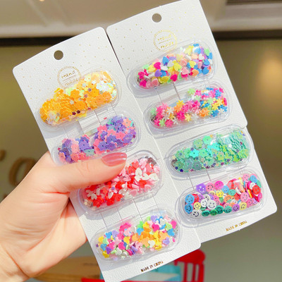 2 τμχ Γυαλιστερές φουρκέτες για κορίτσια Sweet girls Bling hair clips Χαριτωμένα αξεσουάρ για τα μαλλιά Γραβάτες Κάτοχοι αλογοουράς Candy Barrettes Headbands