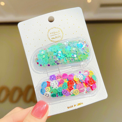 2 τμχ Γυαλιστερές φουρκέτες για κορίτσια Sweet girls Bling hair clips Χαριτωμένα αξεσουάρ για τα μαλλιά Γραβάτες Κάτοχοι αλογοουράς Candy Barrettes Headbands
