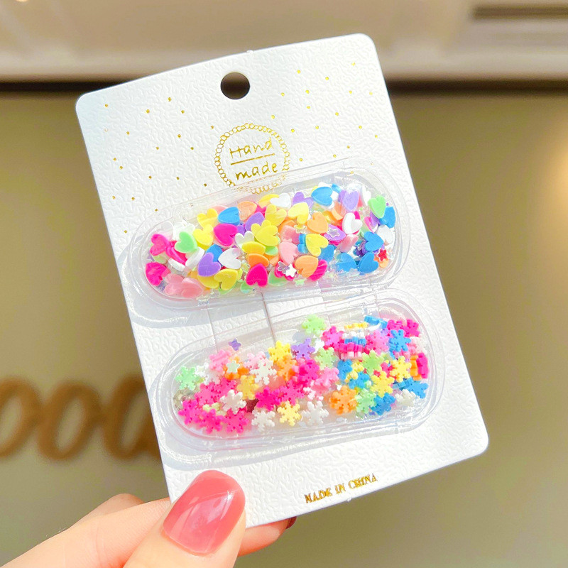 2 τμχ Γυαλιστερές φουρκέτες για κορίτσια Sweet girls Bling hair clips Χαριτωμένα αξεσουάρ για τα μαλλιά Γραβάτες Κάτοχοι αλογοουράς Candy Barrettes Headbands