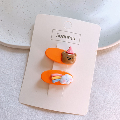 2023, noua moda pentru copii, agrafe ovale colorate, accesorii de par, coreeana, drăguță, prințesa, animal din desene animate, agrafă de păr, accesorii pentru cap