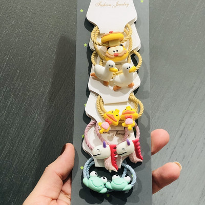 10Pcs/Set Životinje Cvijeće Dinosauri Dodaci za kosu Dječje gumice Gumice za kosu Elastične trake za kosu Traka za kosu Vezice Guma