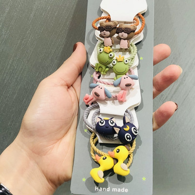 10Pcs/Set Životinje Cvijeće Dinosauri Dodaci za kosu Dječje gumice Gumice za kosu Elastične trake za kosu Traka za kosu Vezice Guma