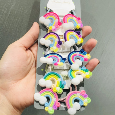 10Pcs/Set Životinje Cvijeće Dinosauri Dodaci za kosu Dječje gumice Gumice za kosu Elastične trake za kosu Traka za kosu Vezice Guma