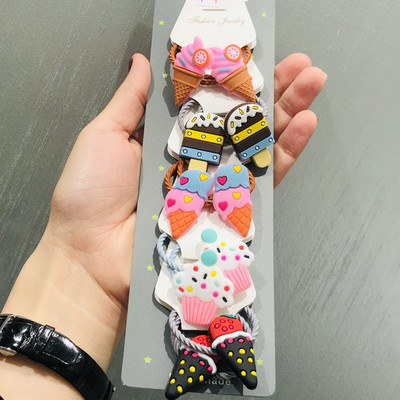 10Pcs/Set Životinje Cvijeće Dinosauri Dodaci za kosu Dječje gumice Gumice za kosu Elastične trake za kosu Traka za kosu Vezice Guma