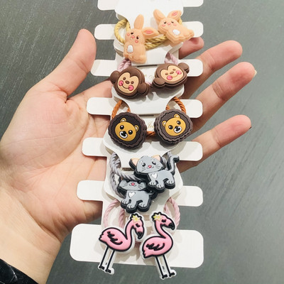 10Pcs/Set Životinje Cvijeće Dinosauri Dodaci za kosu Dječje gumice Gumice za kosu Elastične trake za kosu Traka za kosu Vezice Guma