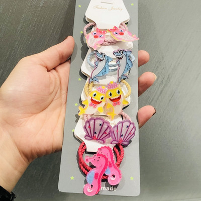 10Pcs/Set Životinje Cvijeće Dinosauri Dodaci za kosu Dječje gumice Gumice za kosu Elastične trake za kosu Traka za kosu Vezice Guma