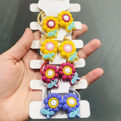 10Pcs/Set Životinje Cvijeće Dinosauri Dodaci za kosu Dječje gumice Gumice za kosu Elastične trake za kosu Traka za kosu Vezice Guma