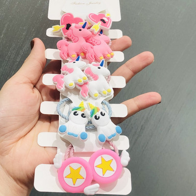 10Pcs/Set Životinje Cvijeće Dinosauri Dodaci za kosu Dječje gumice Gumice za kosu Elastične trake za kosu Traka za kosu Vezice Guma