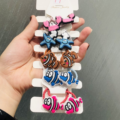 10Pcs/Set Životinje Cvijeće Dinosauri Dodaci za kosu Dječje gumice Gumice za kosu Elastične trake za kosu Traka za kosu Vezice Guma