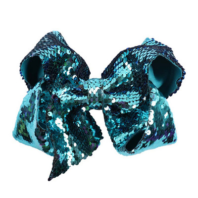 8" funde de păr reversibile cu paiete Agrafe de păr pentru copii, fete, cu paiete Jumbo, funde JoJo, accesorii de păr curcubeu