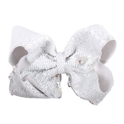 8" funde de păr reversibile cu paiete Agrafe de păr pentru copii, fete, cu paiete Jumbo, funde JoJo, accesorii de păr curcubeu