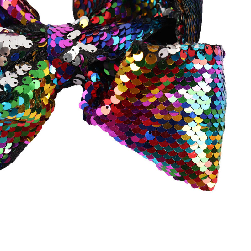 8" funde de păr reversibile cu paiete Agrafe de păr pentru copii, fete, cu paiete Jumbo, funde JoJo, accesorii de păr curcubeu