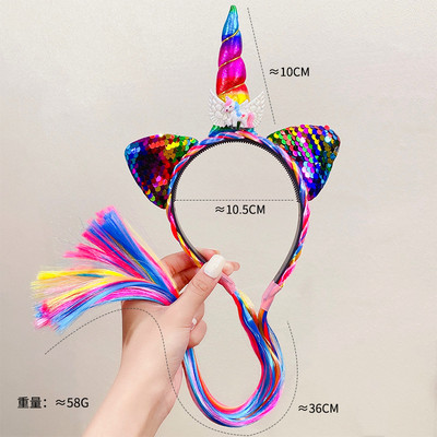 Gyerek fejpánt női paróka gyerekeknek aranyos rajzfilm póni fejdísz Hajtű hajkiegészítők fesztivál