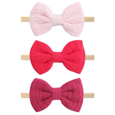 3 db/tétel tömör pamut baba rugalmas gumi kötél hajpántok turbán masni fejpántok gyerekeknek lányok hajkötők haj kiegészítők fejfedők