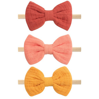 3 db/tétel tömör pamut baba rugalmas gumi kötél hajpántok turbán masni fejpántok gyerekeknek lányok hajkötők haj kiegészítők fejfedők