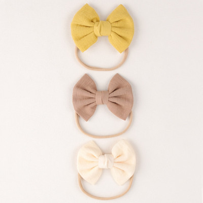 3 db/tétel tömör pamut baba rugalmas gumi kötél hajpántok turbán masni fejpántok gyerekeknek lányok hajkötők haj kiegészítők fejfedők