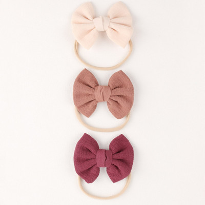 3 db/tétel tömör pamut baba rugalmas gumi kötél hajpántok turbán masni fejpántok gyerekeknek lányok hajkötők haj kiegészítők fejfedők