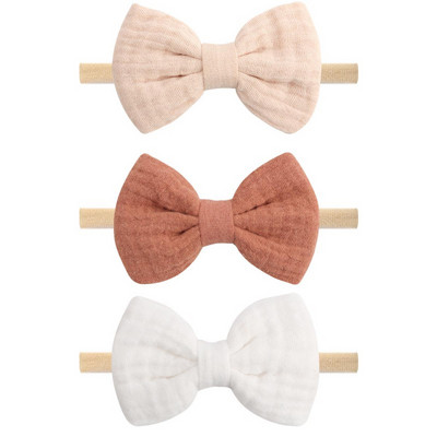 3 db/tétel tömör pamut baba rugalmas gumi kötél hajpántok turbán masni fejpántok gyerekeknek lányok hajkötők haj kiegészítők fejfedők