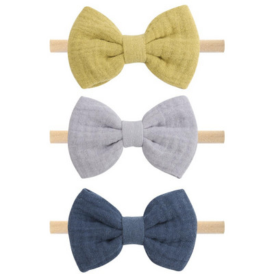 3 db/tétel tömör pamut baba rugalmas gumi kötél hajpántok turbán masni fejpántok gyerekeknek lányok hajkötők haj kiegészítők fejfedők