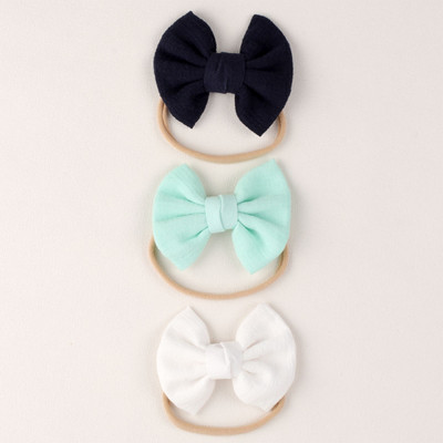 3 db/tétel tömör pamut baba rugalmas gumi kötél hajpántok turbán masni fejpántok gyerekeknek lányok hajkötők haj kiegészítők fejfedők