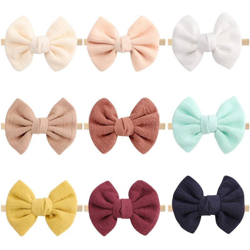 3 db/tétel tömör pamut baba rugalmas gumi kötél hajpántok turbán masni fejpántok gyerekeknek lányok hajkötők haj kiegészítők fejfedők