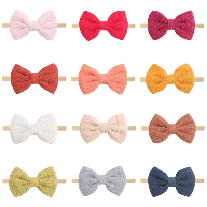 3 db/tétel tömör pamut baba rugalmas gumi kötél hajpántok turbán masni fejpántok gyerekeknek lányok hajkötők haj kiegészítők fejfedők