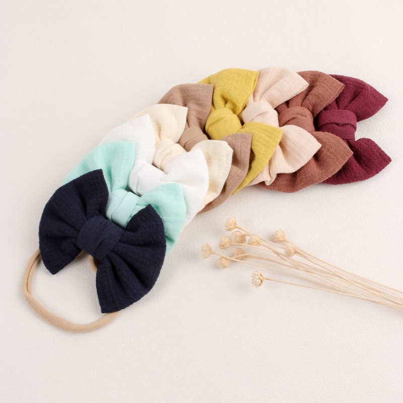 3 db/tétel tömör pamut baba rugalmas gumi kötél hajpántok turbán masni fejpántok gyerekeknek lányok hajkötők haj kiegészítők fejfedők